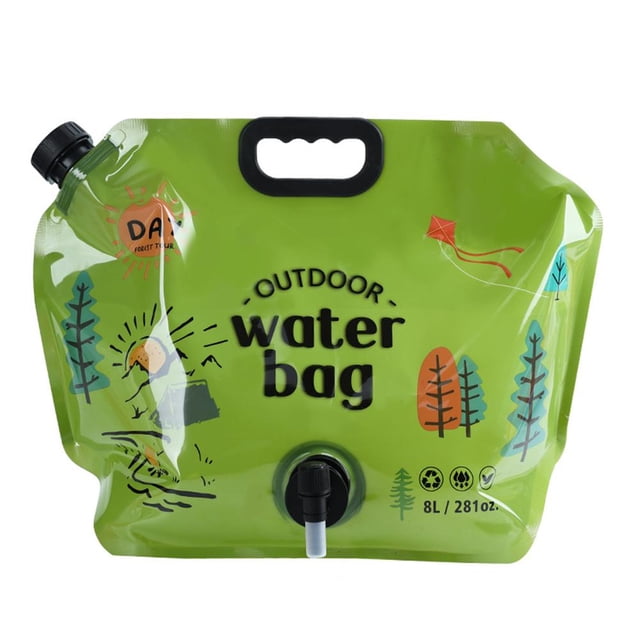 Lttoisl Foldable 8L Portable Water Storage Bag, Thick PE Emergency Camping Water Container with Leak-Proof Spout for Outdoor Hydration