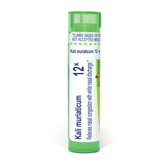 Boiron Kali Muriaticum 12X, Homeopathic Medicine for Nasal Congestion With White Nasal Discharge, 80 Pellets