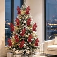 thumbnail image 6 of Kbndieu Christmas Tree Decorations Red Glitter Floral Ornaments Christmas Tree Picks Ornaments, 6 of 6