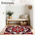 thumbnail image 3 of ODIKA 3'x5' Machine Washable Non-Slip Area Rug, Poinsettia Bloom Christmas Flower Holiday Decorative High Traffic Rug, Red, 614838, 3 of 5