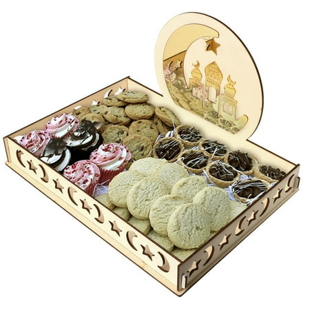 

Ycolew Hoom Decora Wall Decor Clearance Decor Wooden Artistic Eid Mubarak Party Serving Tableware Tray Display Wood Decoration Gift Room Decor