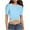 Blue, variant on Womens Crop Tops Cute Summer Scoop Neck Basic Tees Slim Fit Trendy Short Sleeve T Shirts for Teen Girls