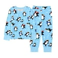 thumbnail image 3 of SonxaHe Toddler Boys Outfits Penguin Cartoon Long Sleeve Tops Pants Children Soft Loose Coazy Fall Sleepwear Outfit Set Blue,Sized 3-4, 3 of 3