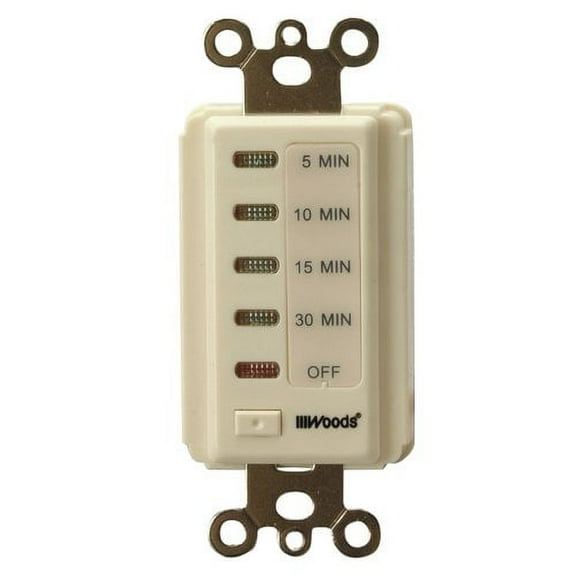 Woods 59720 Light Almond In-Wall Digital 5-10-15-30-Minute Countdown Timer