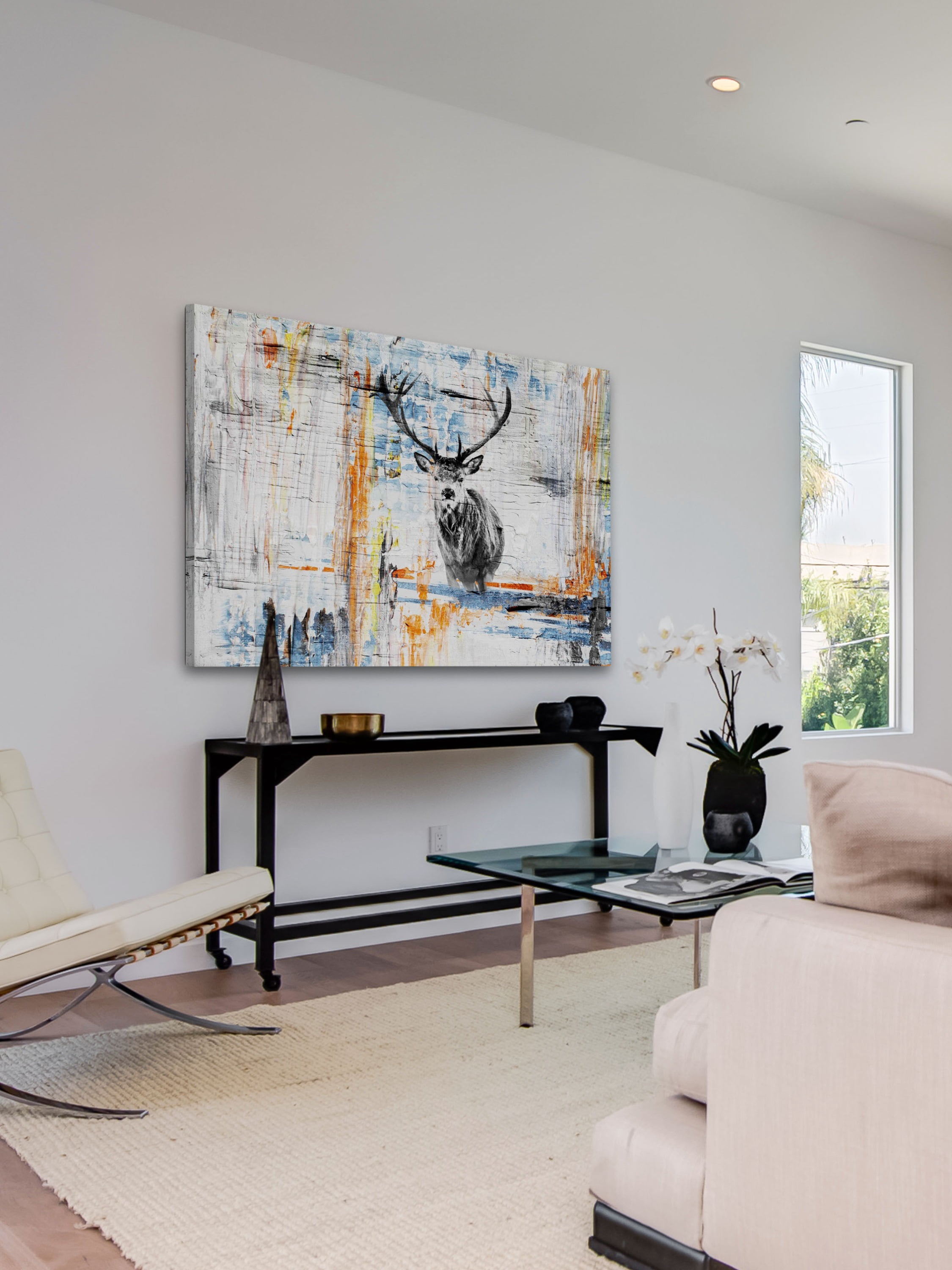 "Staring Deer" Painting Print on Wrapped Canvas