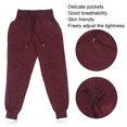 thumbnail image 2 of Ficarrico Pantalones básicos para correr de poliéster, sueltos, informales, con pies combinados, para correr, fitness, color rojo vino L, 2 of 8