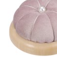 thumbnail image 4 of Uxcell Wooden Base Pin Cushion Japanese Style Cute Needle Holder Pincushions Round Pink, 4 of 6