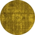 thumbnail image 1 of Ahgly Company Indoor Round Oriental Yellow Industrial Area Rugs, 4' Round, 1 of 4