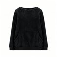 thumbnail image 6 of yillto Women Plus Size Fleece Sweatshirt Fuzzy Sherpa Crewneck Pullover Long Sleeve Shirts with Pockets, 6 of 7