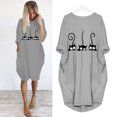 thumbnail image 2 of Mini Vestido Tipo Jersey Para Mujer Vestido de Bolsillo de Manga Larga Holgado de Gran Tamaño Para Mujer Odeerbi  ODB115761, 2 of 3