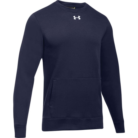 Under Armour 1302159 Men's Hustle Fleece Crewneck Sweatshirt - Midnight Navy White
