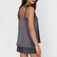 thumbnail image 5 of Womens Silk Pajama Set 2026 Bow Tie Knot Tank Top Satin Pjs Sets 2 Piece Cami Shorts Sleepwear Loungewear, 5 of 6