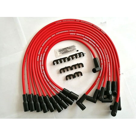 A-Team Performance Chevy GMC Truck SUV 5.0L 5.7L 5700 350 Vortec 8.0mm Red Silicone Spark Plug Wires SBC