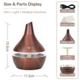 thumbnail image 4 of 300ML USB Silent Humidifier Electric Oil Aromatherapy Wood Grain Ultrasonic Air Diffuser with 7 Colors Lights Diffuser for Bedroom  Office  Car, 4 of 7