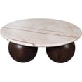 thumbnail image 4 of Meridian Furniture Treviso Beige Marble and Mango Wood Coffee Table, 4 of 8
