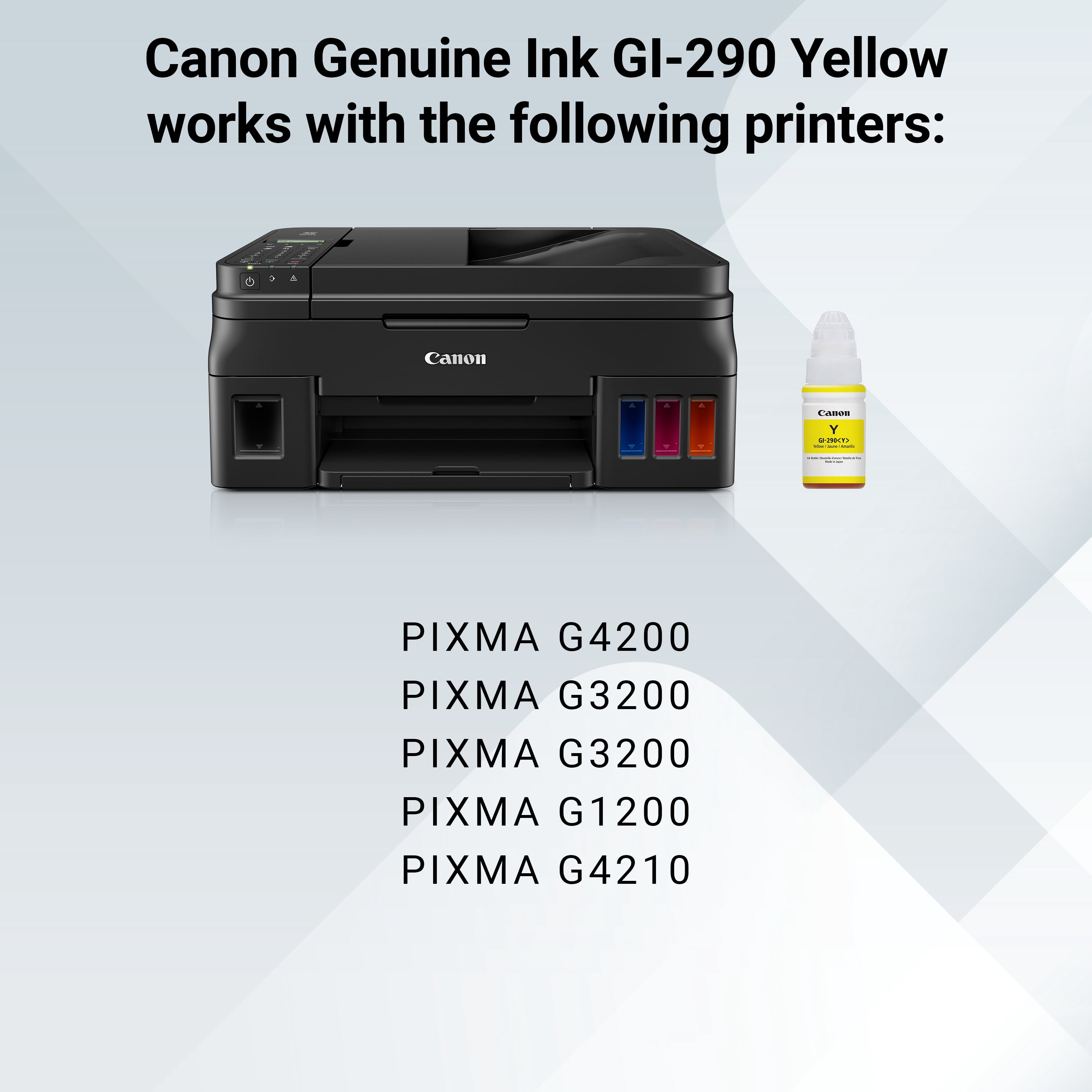 (4 pack) Canon PIXMA GI-290 Ink Bottle Inkjet - Yellow - 7000 Pages - 2.37 fl oz - 1 Each
