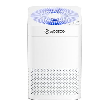 MOOSOO Air Purifiers 3 Speed Quiet Air Cleaner with HEPA Filter Eliminates Dust, Odor, Smoke, Pet Dander - for Allergies, Bedroom, Office