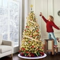 thumbnail image 4 of Senfot 9FT Pre-Lit Artificial Christmas Tree with Pinecones, Warm White Lights, Hinged Branches, PVC Fir Tips, Easy Assembly, Holiday Decor for Home, Office, Porch, 4 of 8