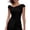 Black03, variant on Womens Tops Solid Off Shoulder Wrap V Neck Blouse, Cap Short Sleeve Asymmetric Hem Fitted Top, Elegant Cross Front Shirt Short Sleeve Shirts for Women