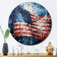 thumbnail image 1 of Designart "American Flag Display II" American Oversized Wall Clock, 1 of 6