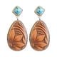 thumbnail image 1 of Pendientes de boda turquesa colgantes con gancho vintage para compromiso boho con piedras preciosas, 1 of 5