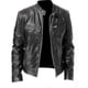 thumbnail image 4 of Men"s Casual Leather Jacket Front Zipper Closure Vintage Outwear For Working Driving Travel Outfit, 4 of 4