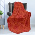 thumbnail image 4 of Mandala Soft Flannel Fleece Throw Blanket, Tribal Motifs Details Floral Wisdom Eastern Oriental Illustration, Cozy Plush for Indoor and Outdoor Use, 50" x 70", Vermilion Apricot Maroon, by Ambesonne, 4 of 5
