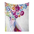 thumbnail image 1 of Modern Art Soft Flannel Fleece Throw Blanket, Digital Whirlwind Textured Vortex Concentric Spirals Abstract Artwork, Cozy Plush for Indoor and Outdoor Use, 70" x 90", Multicolor, by Ambesonne, 1 of 6