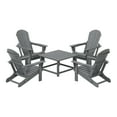 thumbnail image 2 of WestinTrends Malibu 5-Piece HDPE Adirondack Chair Outdoor Patio Square Table Conversation Set, Gray, 2 of 15