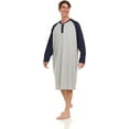 thumbnail image 5 of London Polo Mens Nightshirt - Long Sleeve Lounge, Sleep Henley Shirt Pajama - Mens Nightgown/Big Sleeping Top, 5 of 6