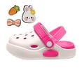 thumbnail image 4 of Lusa Summer Cute Beach Lightweight Kids Slippers with Holes and 3D Design of Rabbits & Carrots Boys and Girls Casual Thick-Soled Non- Sandals for Outdoor Play Wear Hot Pink 7-8 Years, 4 of 7