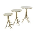 thumbnail image 6 of DecMode 15" x 22" Gold Aluminum Metal Tree Accent Table with Textured Tree Branch Legs, 3-Pieces, 6 of 9