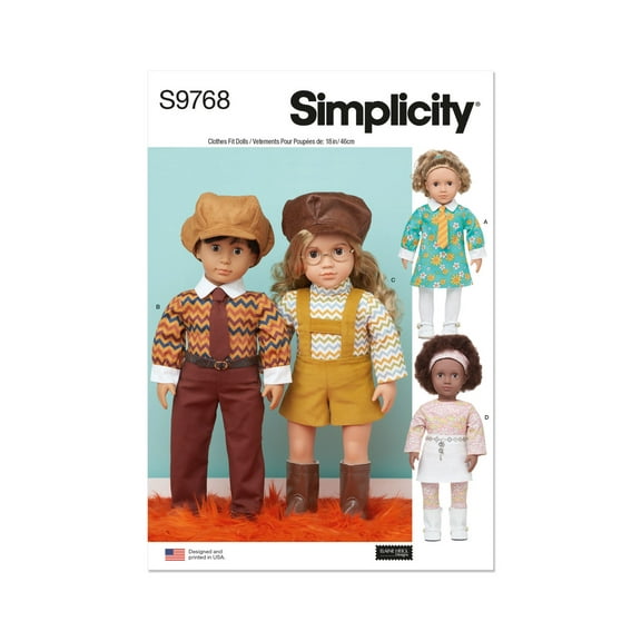 Simplicity Sewing Pattern 9768 - 18" Doll Clothes by Elaine Heigl Designs, Size: OS (One Size)