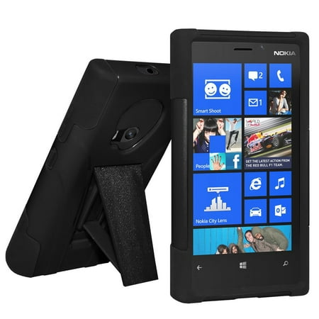 Premium Dual Layer Hybrid Hard Case Soft Rubber Silicone Skin Cover for Nokia Lumia 920 - (Best Price For Nokia Lumia 920)