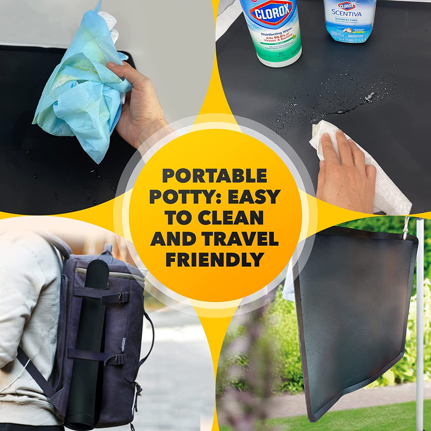 Skywin Dog Puppy Pad Holder Tray - No Spill Pee Pad Holder for Dogs - Wee Wee Pad Holder Works with Most Training Pads, Easy to Clean and Store (Black)
