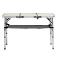 thumbnail image 3 of 3ft Portable Folding Camping Table, 3-Height Adjustable Aluminum Lightweight Picnic Patio Side Table w/Carry Handle for Outdoor Indoor Hiking BBQ Beach, White, 3 of 12