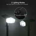 thumbnail image 6 of Solar Wall Lights Outdoor, Waterproof 2-in-1 Garden Lights with Dual Panels, 2 Modes IP67 Wall/Stake Lights for Yard, Fence, Patio, Pathway - Auto On/Off, 6 of 8