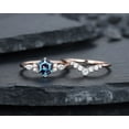 thumbnail image 2 of Hexagon Alexandrite Engagement Ring Set, Vintage Alexandrite Wedding Ring, 14K Rose Gold June Birthstone Promise Ring, Art Deco Ring, 2 of 5