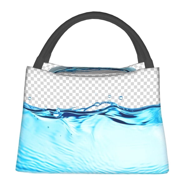 Fotbe Crystal Clear Water Splash Bolsa Térmica Portátil con Estampado, Bolsa de Entrega de Alimentos Aislada, Bolsa Reutilizable de Gran Capacidad para Comidas y Supermercado