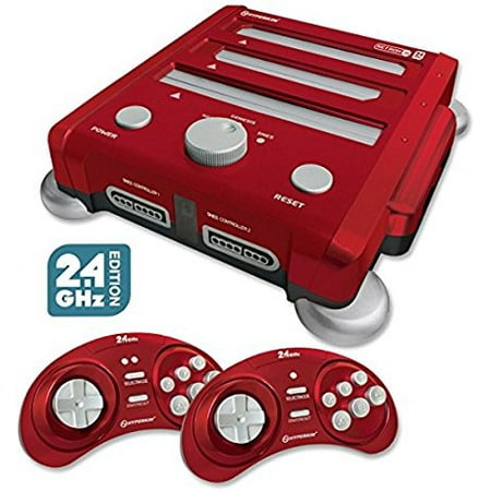 Retron 3 Video Game System for NES/SNES/GENESIS - Red, Two original control ports for each gaming platform By