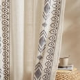 thumbnail image 4 of Linen Embroidered Drapes for Living Room 96 Inches Long Grey Boho Curtains 2 Panels for Bedroom Country Farmhouse Living Room Light Filtering Grommet Window Treatment 52x96 Inch, Grey on Beige, 4 of 7