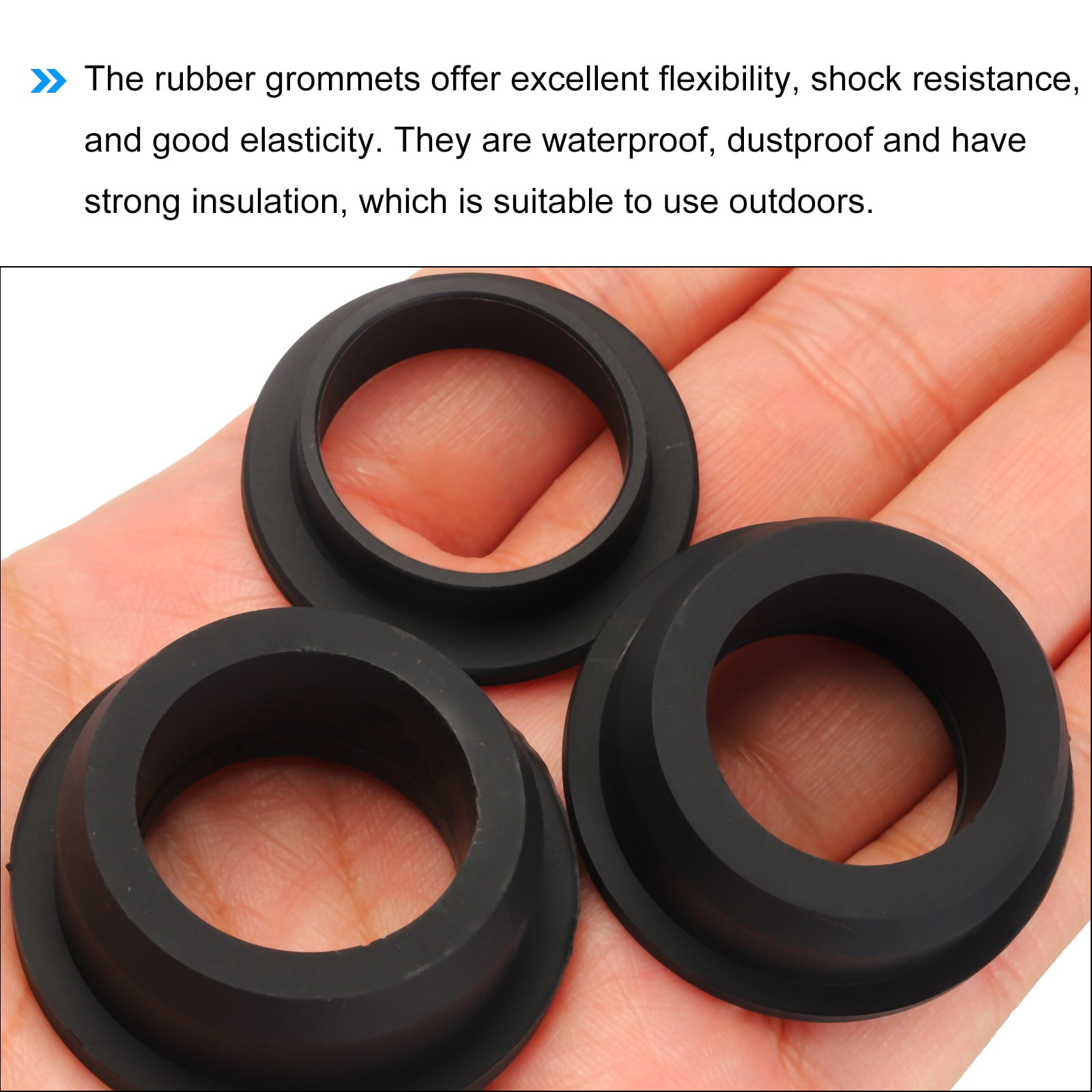 Uxcell T Shape Rubber Grommet Mount Dia 26mm/33.3mm/34.8mm,ID 23mm/22mm/24mm Seal Protection Cable Grommets Flexible