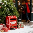 thumbnail image 1 of Buzón navideño, buzón de entrega navideña, de cartas navideño, de correo exprés para decoración de jardín, granja, fiesta y festividades., 1 of 8