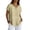 Khaki, variant on Womens Spring Tops Trendy Linen Floral Tshirts Modern Fit V-Neckline Short Sleeve Pullover Multi-Color Button Down Clothing Brown L