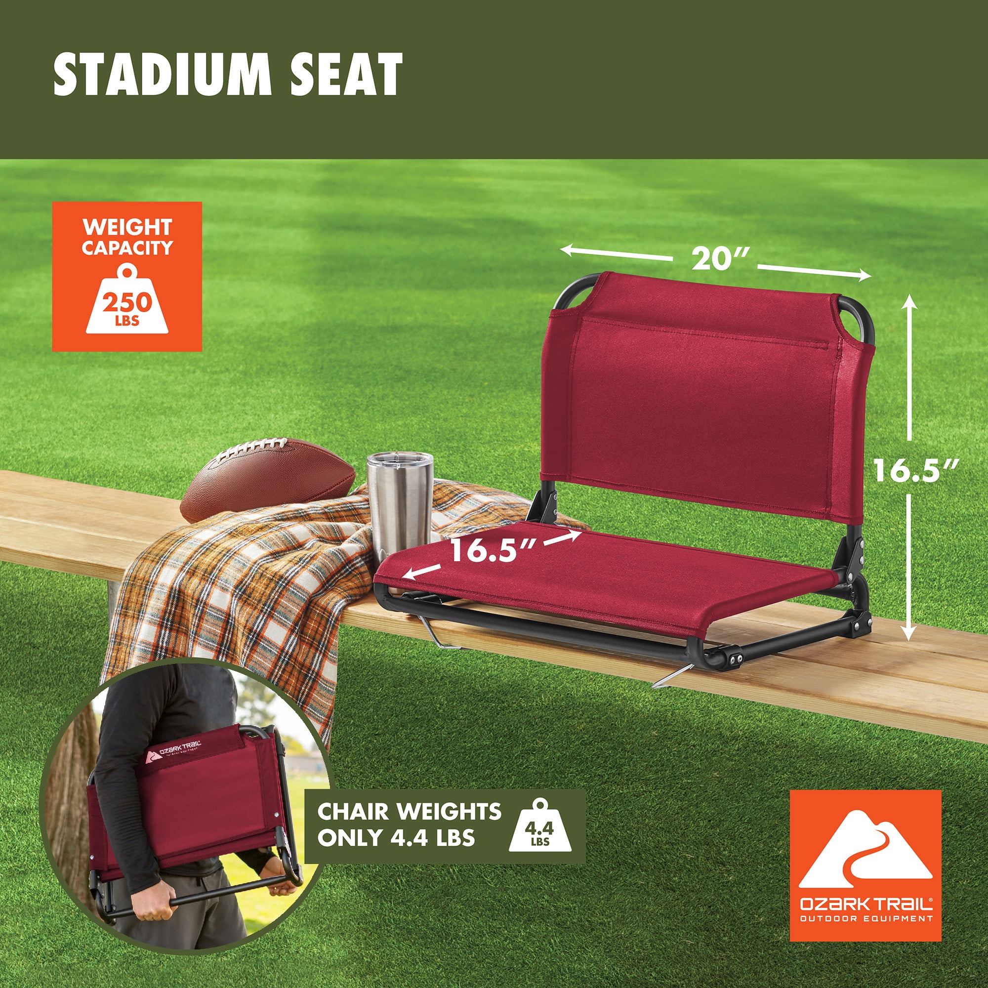 Ozark Trail Stadium Seat Red Mark
