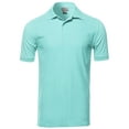 thumbnail image 1 of FashionOutfit Men's Solid Short Sleeves Two Button Placket Long Line Polo Shirt, 1 of 3