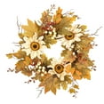 thumbnail image 2 of Vikakiooze Fall Wreaths For Front Door, Fall Wreath With Maple Leaves Sunflowers For Autumn Decoration, Artificial Fall Decorations For Home, Window, Wall, Thanksgiving Decor, 2 of 5