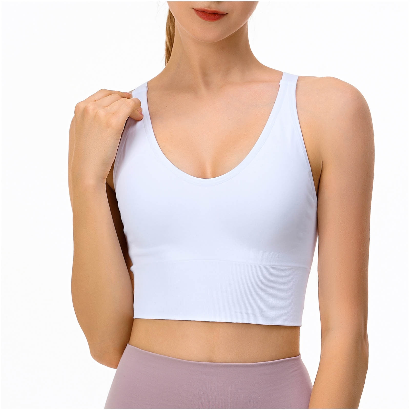 Leadmall Women Padded Lounge Bra Everyday Bras Ladies Cross Strap Padded  Wrapped Chest Tank Crop Tops Cropped Bras For Yoga Padded Bralette