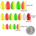 thumbnail image 7 of Dr.Fish 60 Pack Oval Foam Floats Trout Floats Fishing Rig Floats Fishing Bobbers Fly Fishing Strike Indicator Pompano Walleye Catfish Crawler Harness Bead Stopper Sinker Stops, 7 of 7