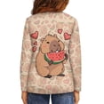 thumbnail image 4 of Garronmavis Cartoon Capybara Girls Long Sleeve T-Shirts 7-8 Casual Watermelon Long Sleeve Crewneck T-Shirts Tee Tops Versatile Kids Fall Tops Crewneck Basic Tees for Daily Life, 4 of 7